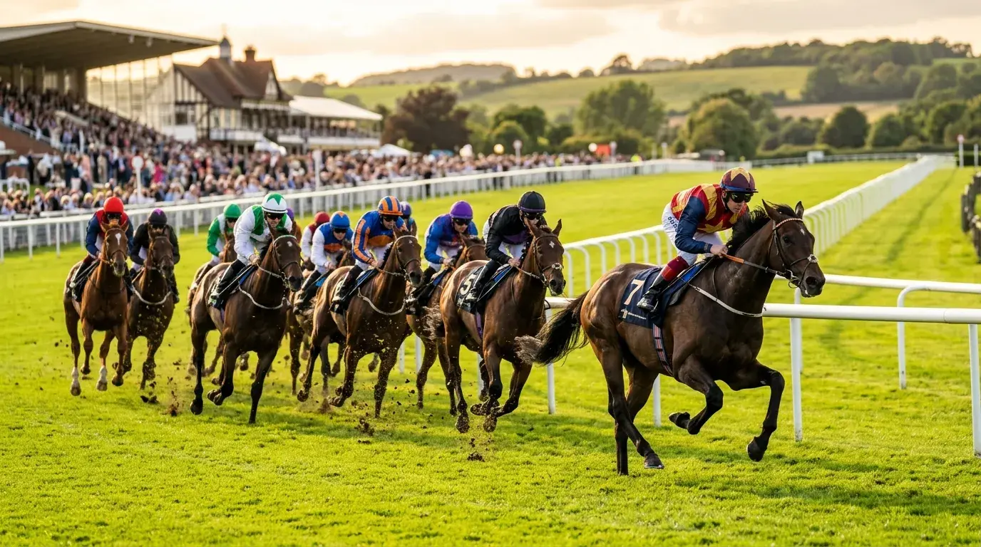 Galopprennen Wetten — Vollblüter im vollen Galopp auf der Flachbahn