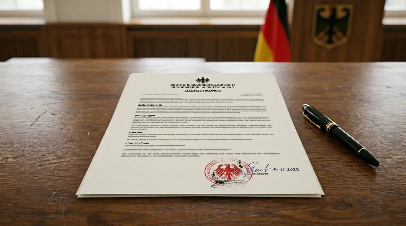 GGL-Lizenzsiegel und Gesetzesdokument für Pferdewetten in Deutschland