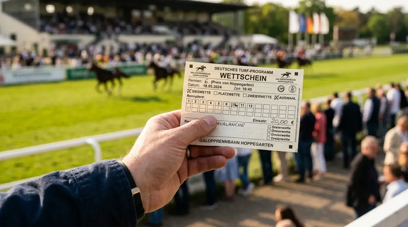 Wettschein für Pferdewetten mit verschiedenen Wettarten
